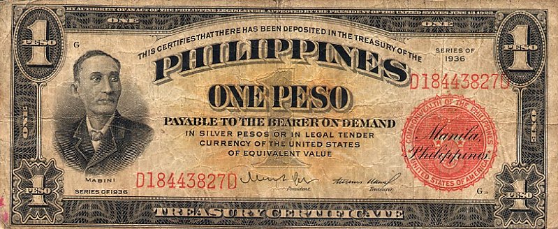 1936, Php 1 front view